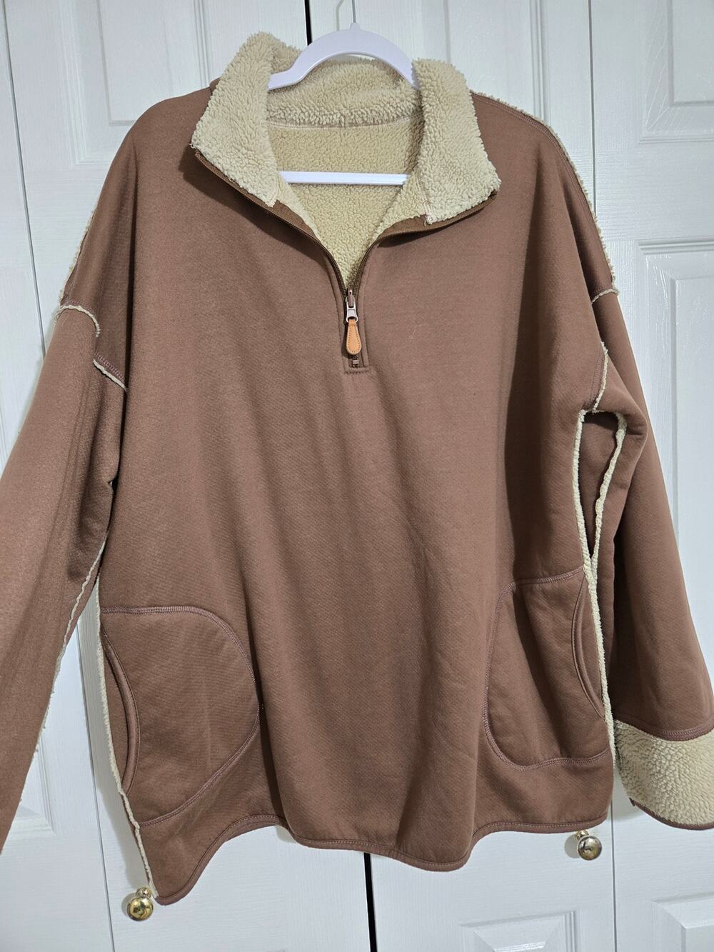 Chic soul 3xl women's brown faux fur lined sweater